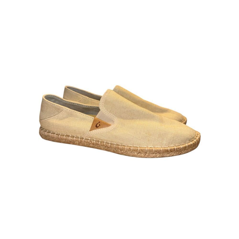 OluKai Cream Tan Espadrilles size 8